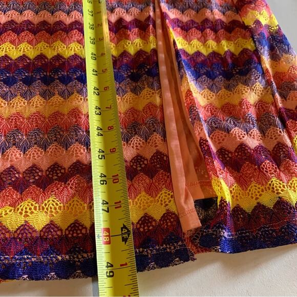 Wild Fable Rainbow Crochet Knit Maxi Halter Dress with Front Slit Size XXL - Picture 4 of 7